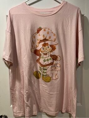 Pink Strawberry Character Graphic Tee